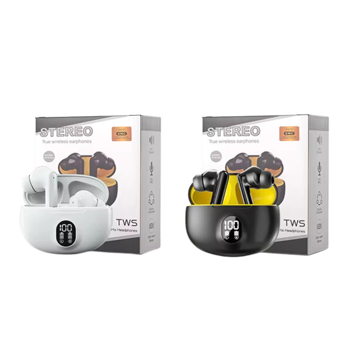 Stereo True Wireless Earphones – Deep Bass, Touch Control & Long Battery Life 895 B