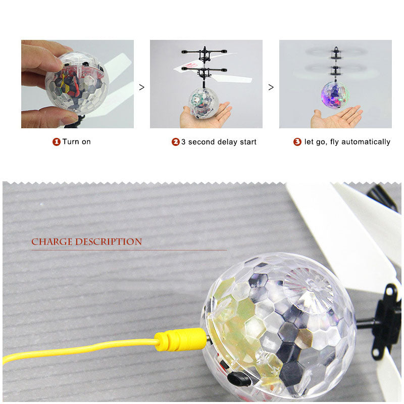 Rechargeable Hand Sensor Flying Crystal Ball Toy